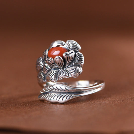 Peony agate Ring