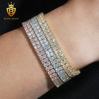 2 Row Iced Out Moissanite Tennis Bracelet