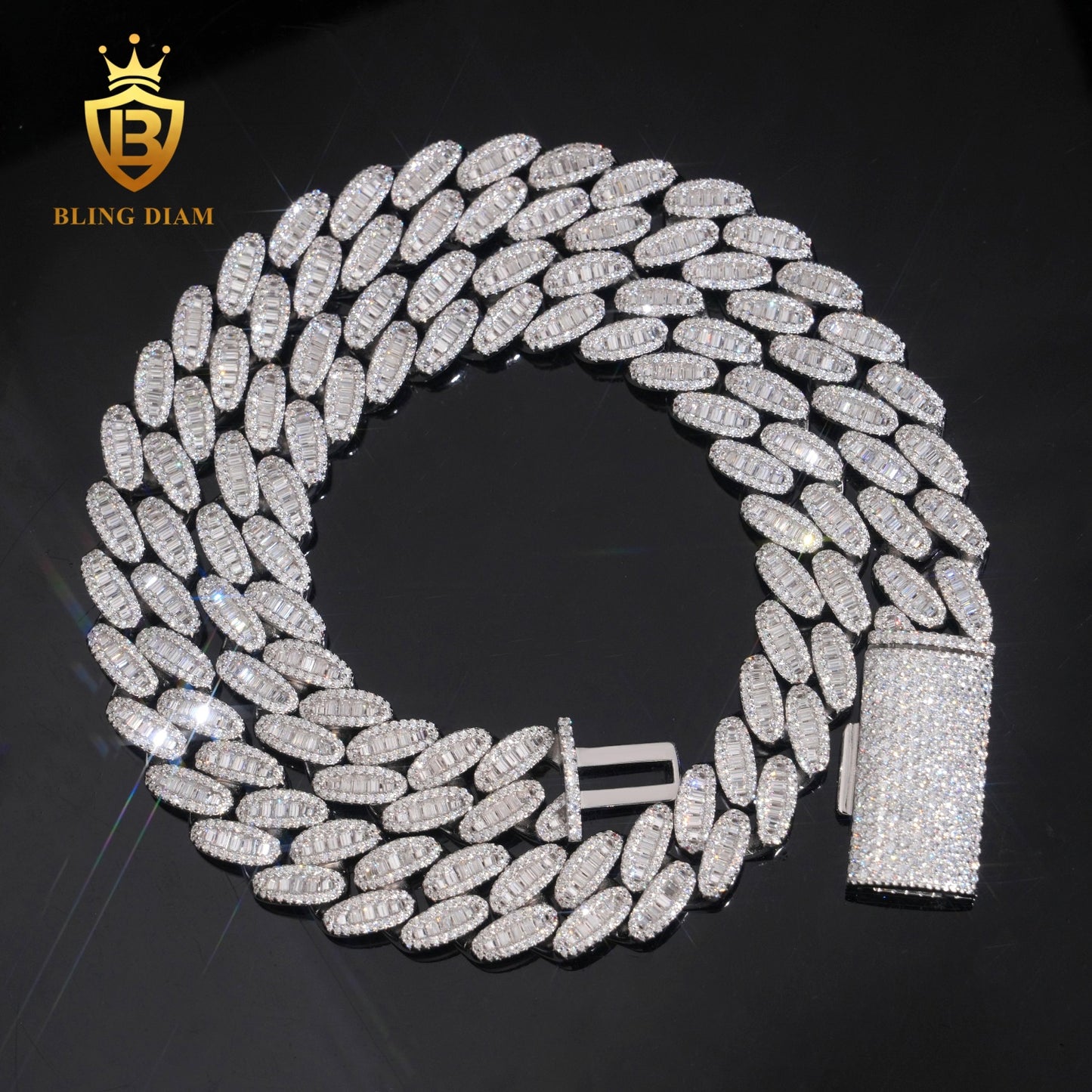 15mm S925 VVS1 Moissanite Cuban Chain