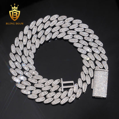 15mm S925 VVS1 Moissanite Cuban Chain