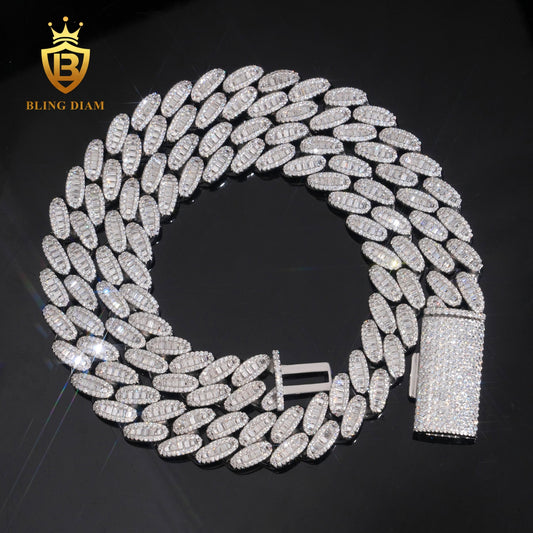 15mm S925 VVS1 Moissanite Cuban Chain