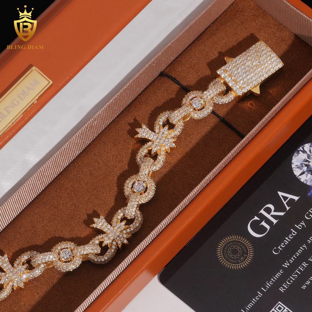 Iced Out Moissanite Cuban Bracelet