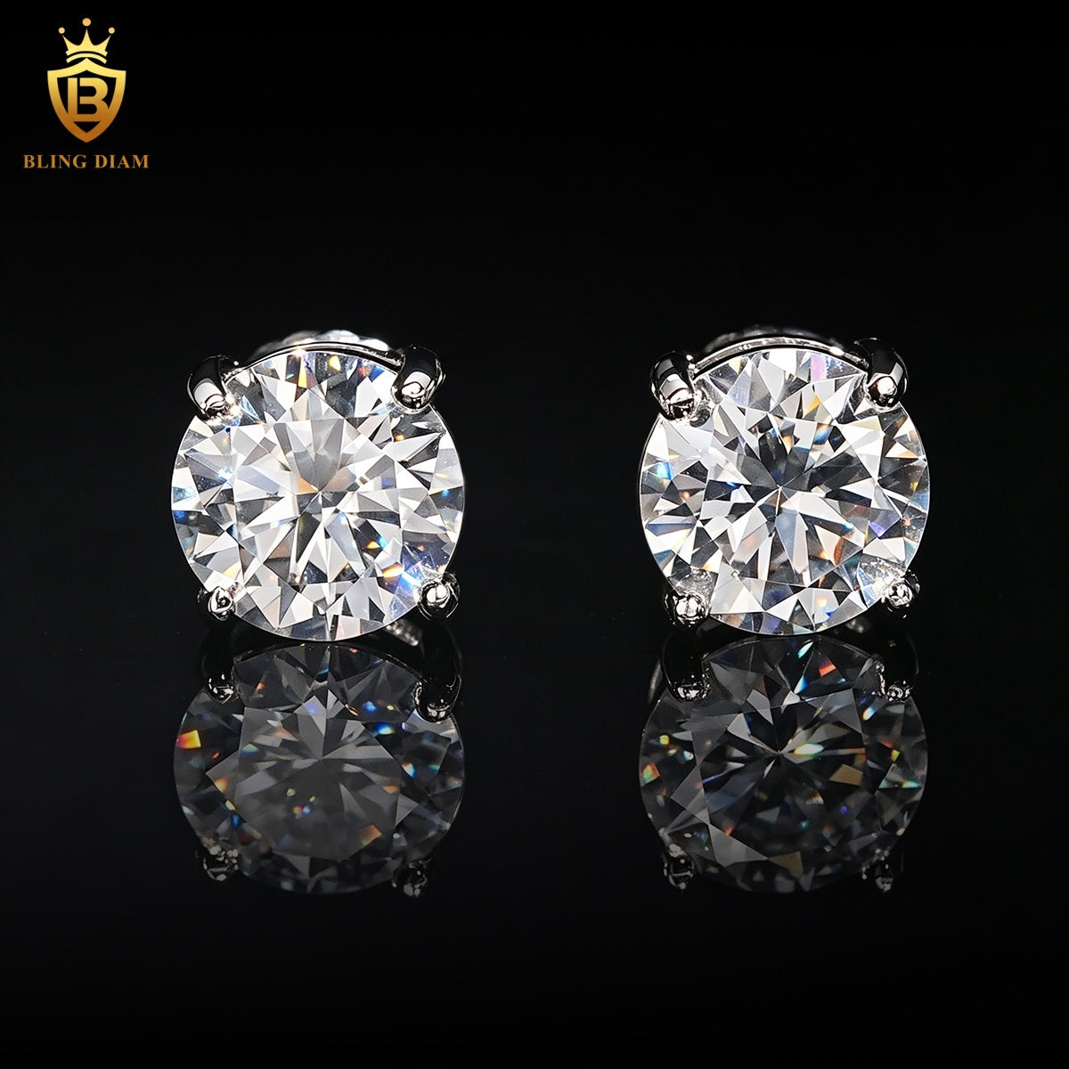 Round-Cut Moissanite Earrings