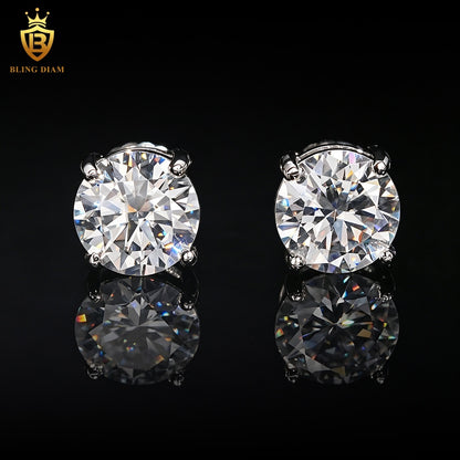 Round-Cut Moissanite Earrings