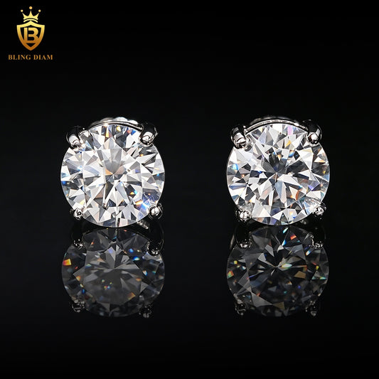 Round-Cut Moissanite Earrings
