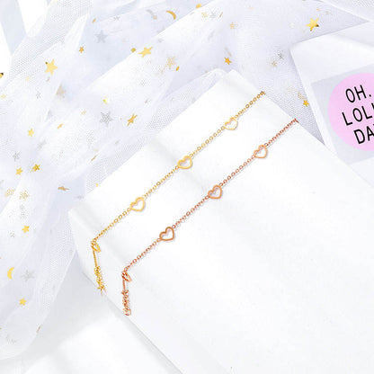 Hollow Heart Muliti Charms Bracelet