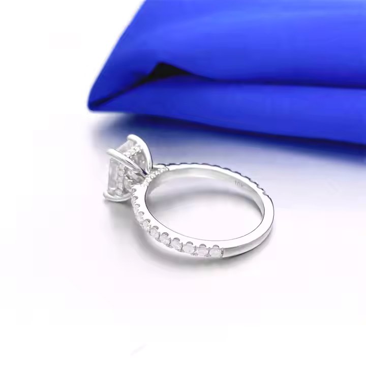 Radiant Cut VVS Moissanite Engagement Ring | Available in 10K, 14K, 18K White Gold
