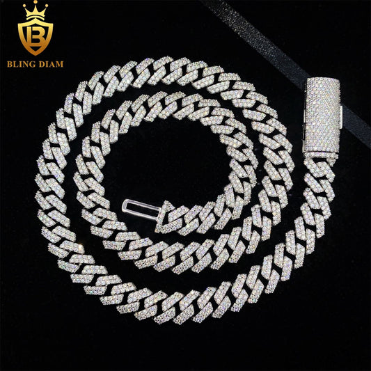 10mm 2Rows 925 Sterling Silver Vvs1 Moissanite chain