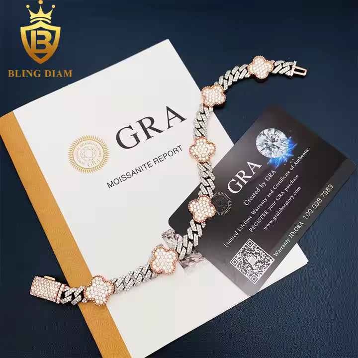 Moissanite Clover Chain