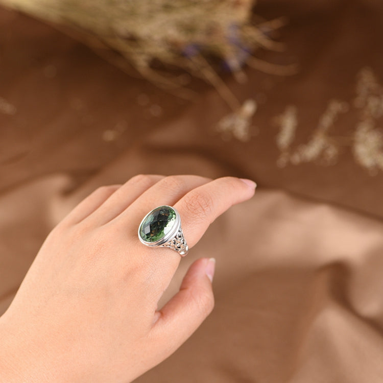 Hollow Out Zircon Adjustable Ring