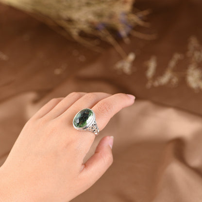 Hollow Out Zircon Adjustable Ring