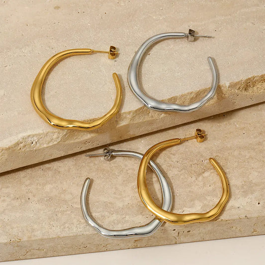 Irregular Shaped Hoop Earrings