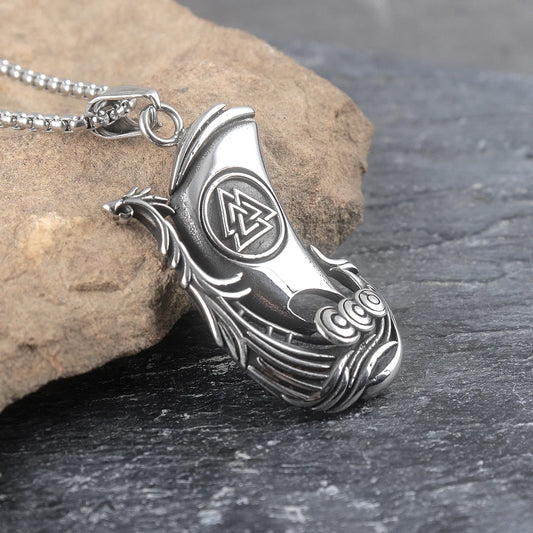 Valknut Ship Pendant