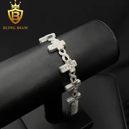 Moissanite Cross Bracelet
