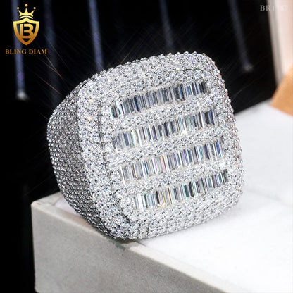 Baguette-cut moissanite ring