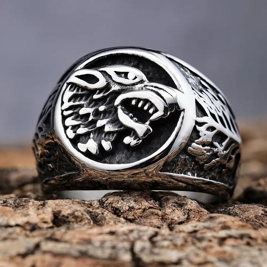 Wolf Head Ring