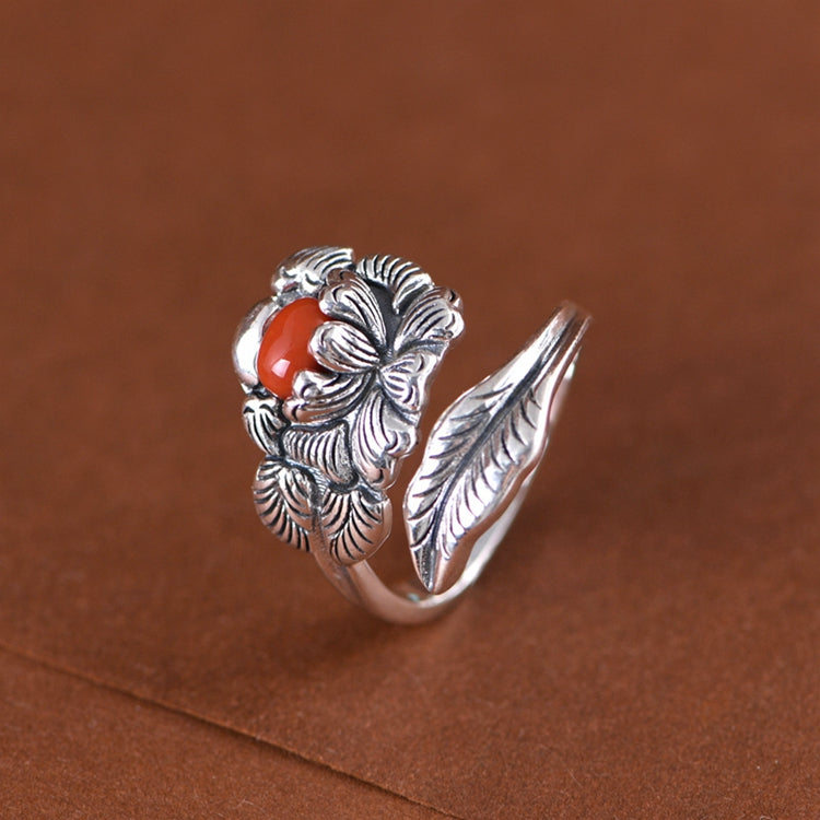 Peony agate Ring