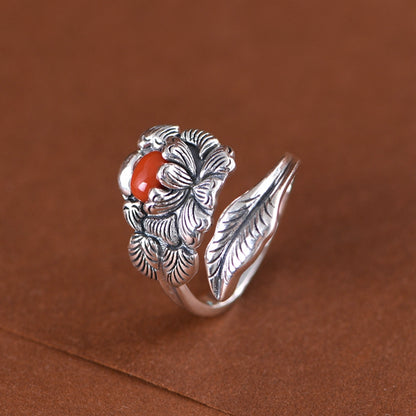 Peony agate Ring