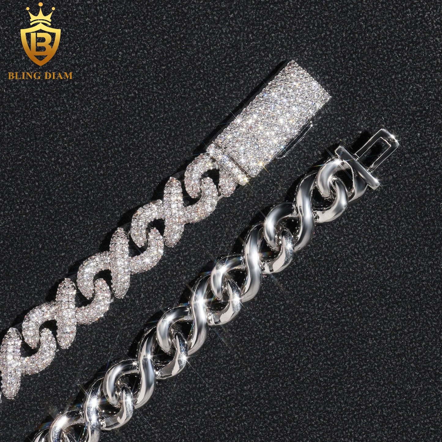 8mm 925 Sterling Silver Moissanite chain