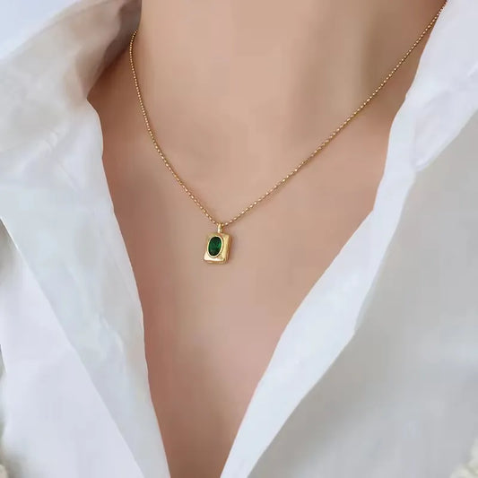 Emerald Pendant Necklace