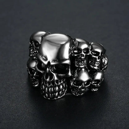 Multi skull Biker Ring