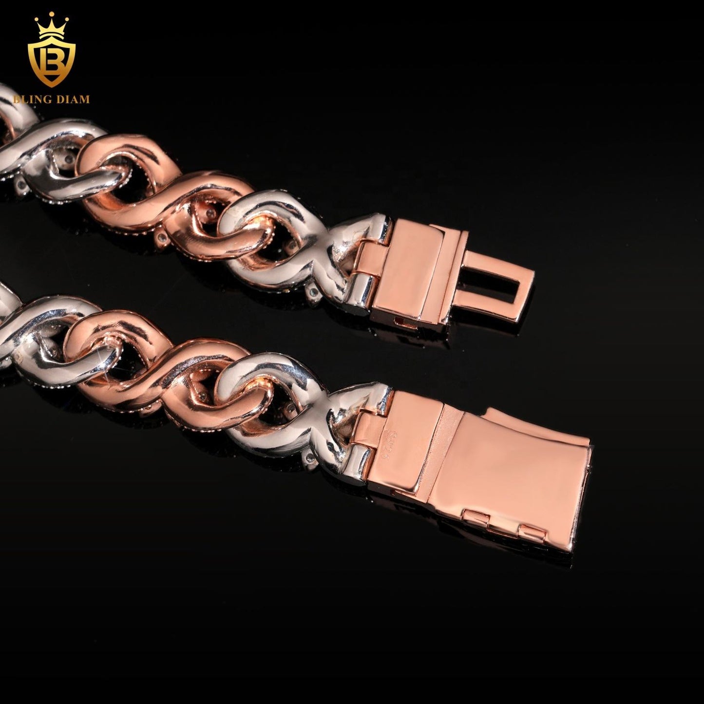 15MM Sterling Silver 925 VVS Moissanite chain