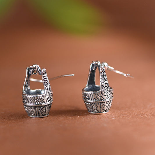 Bucket Shaped Drop Earrings