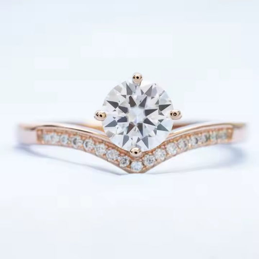 V-shape Moissanite Ring