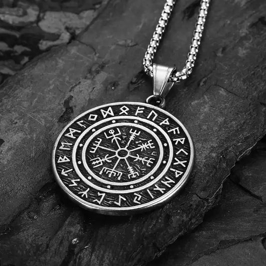 Viking Amulet Circle Cross Necklace