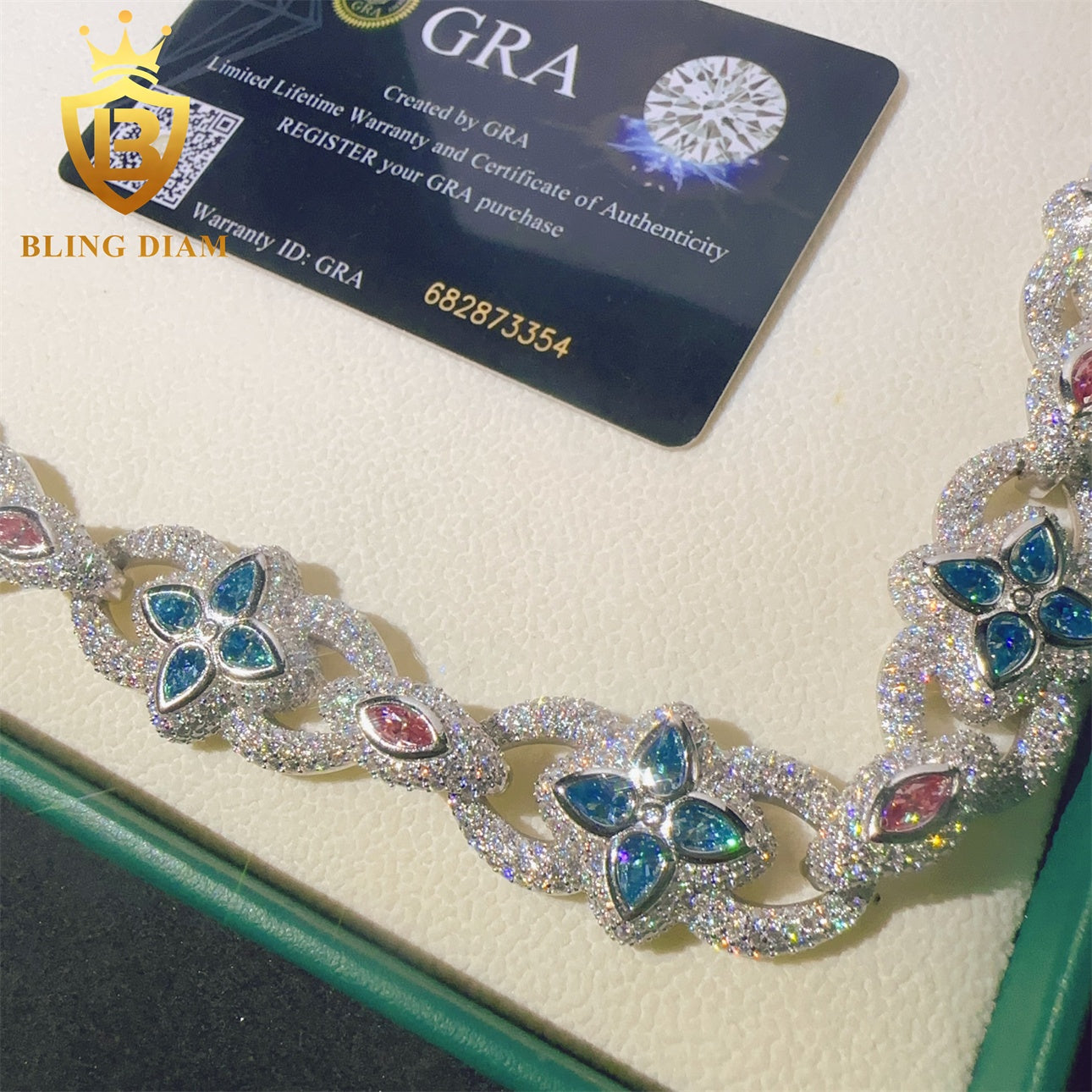 Miossanite 20mm Sterling Silver 925 Miami Cuban Link Chain