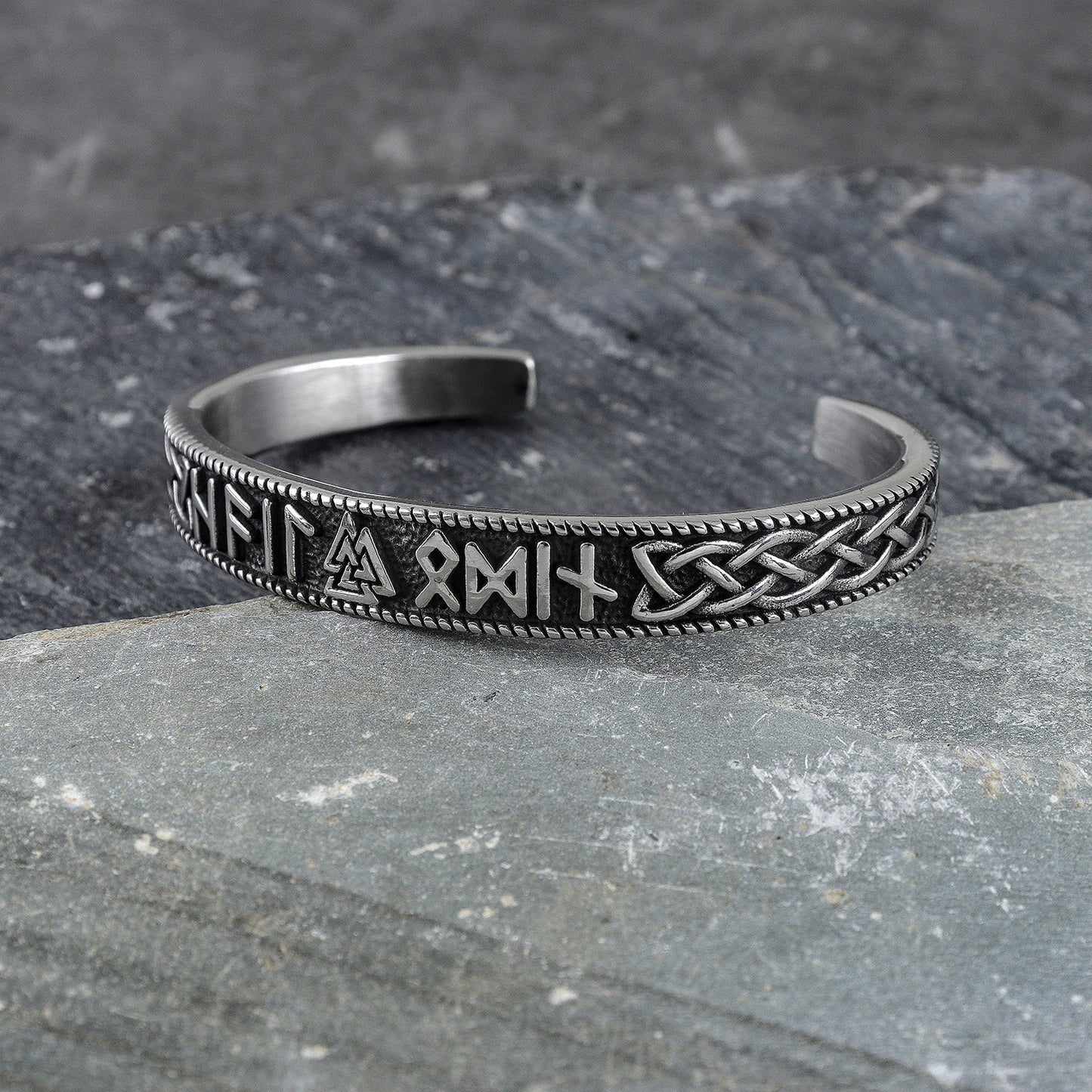 Valknut Irish Celtic Knot Viking Runes Bracelet