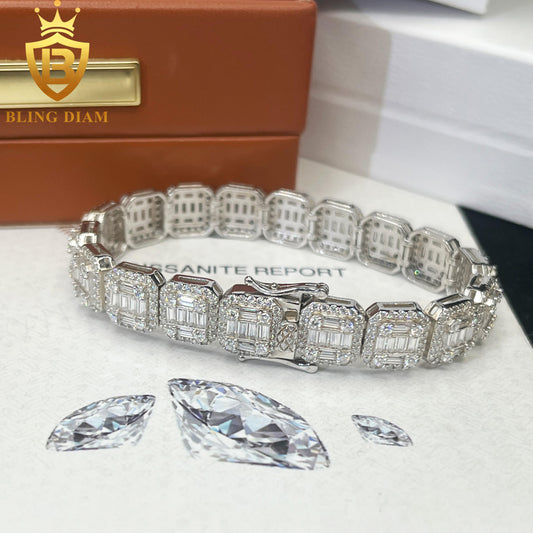 Baguette Cut Moissanite Tennis Bracelet