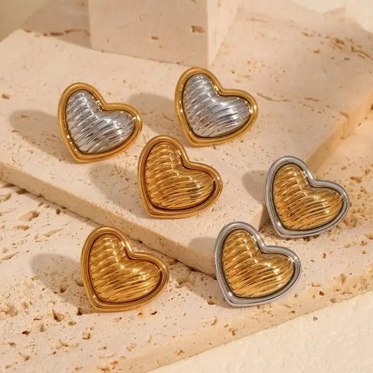 Love Heart Stud Earrings