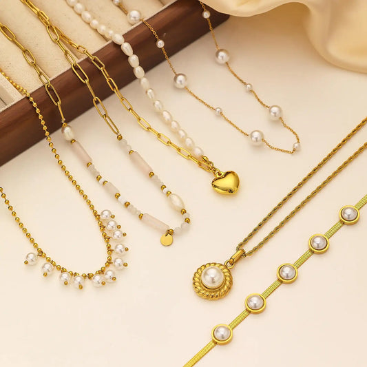 Golden Pearl Necklaces