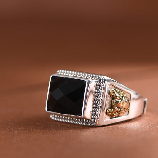 Black Agate Ring
