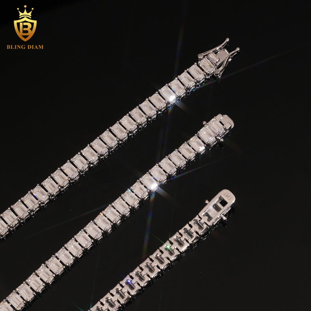Emerald Cut Moissanite Tennis Bracelet