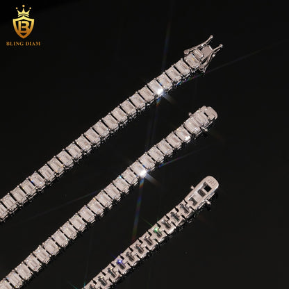 Emerald Cut Moissanite Tennis Bracelet