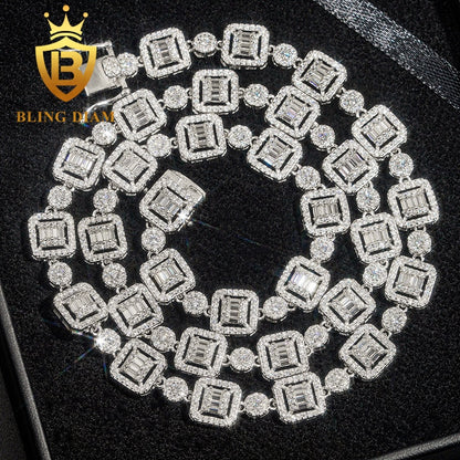 925 Sterling Silver Moissanite Cuban Link Chain