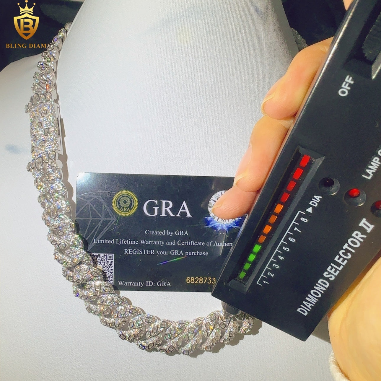 Miossanite 15mm Fashion Miami Cuban Link Chain