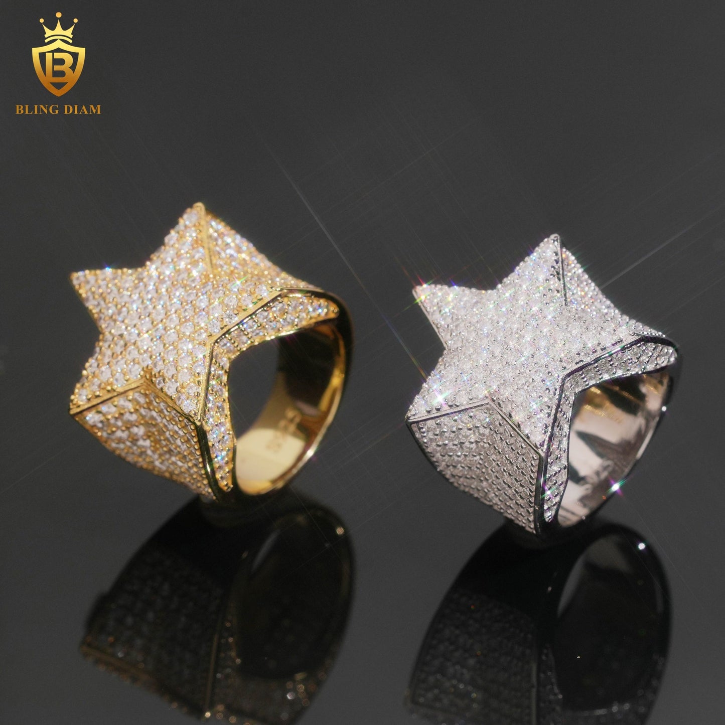 Star-design Cuban ring