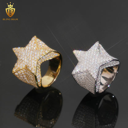 Star-design Cuban ring