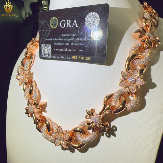 20mm D Color VVS Moissanite Chain