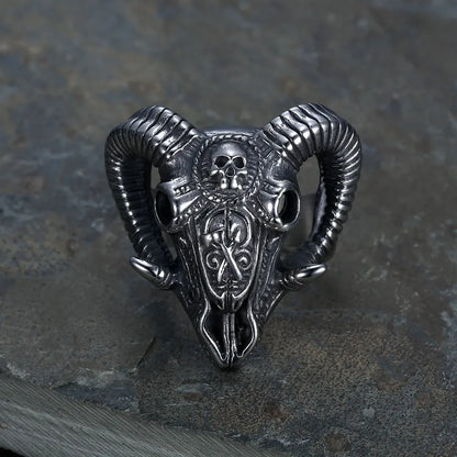 Goat Skull Ring