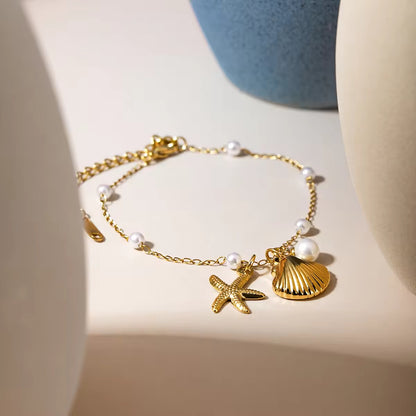 Shell Starfish Pearl Bracelet
