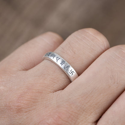 Six-Word Mantra ring