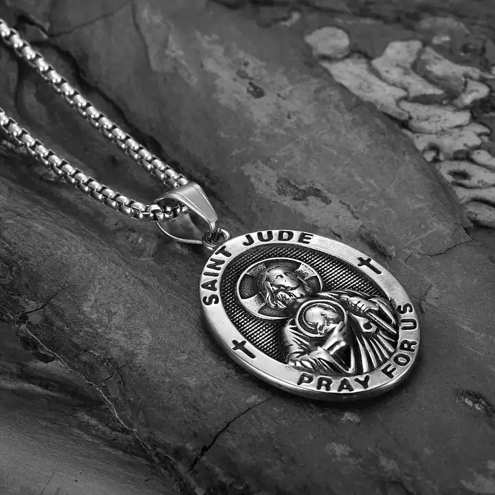 St Saint Jude Pray For Us Necklace