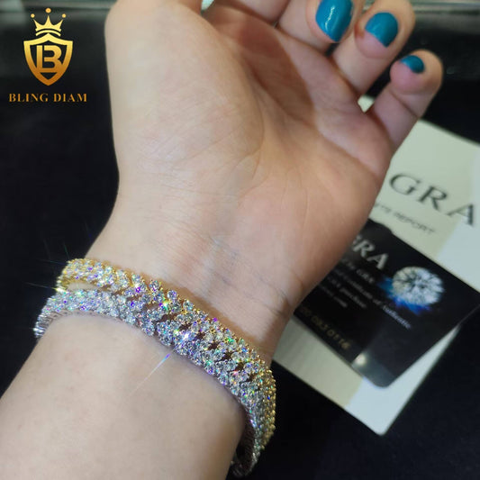 Moissanite Cluster Tennis Bracelet