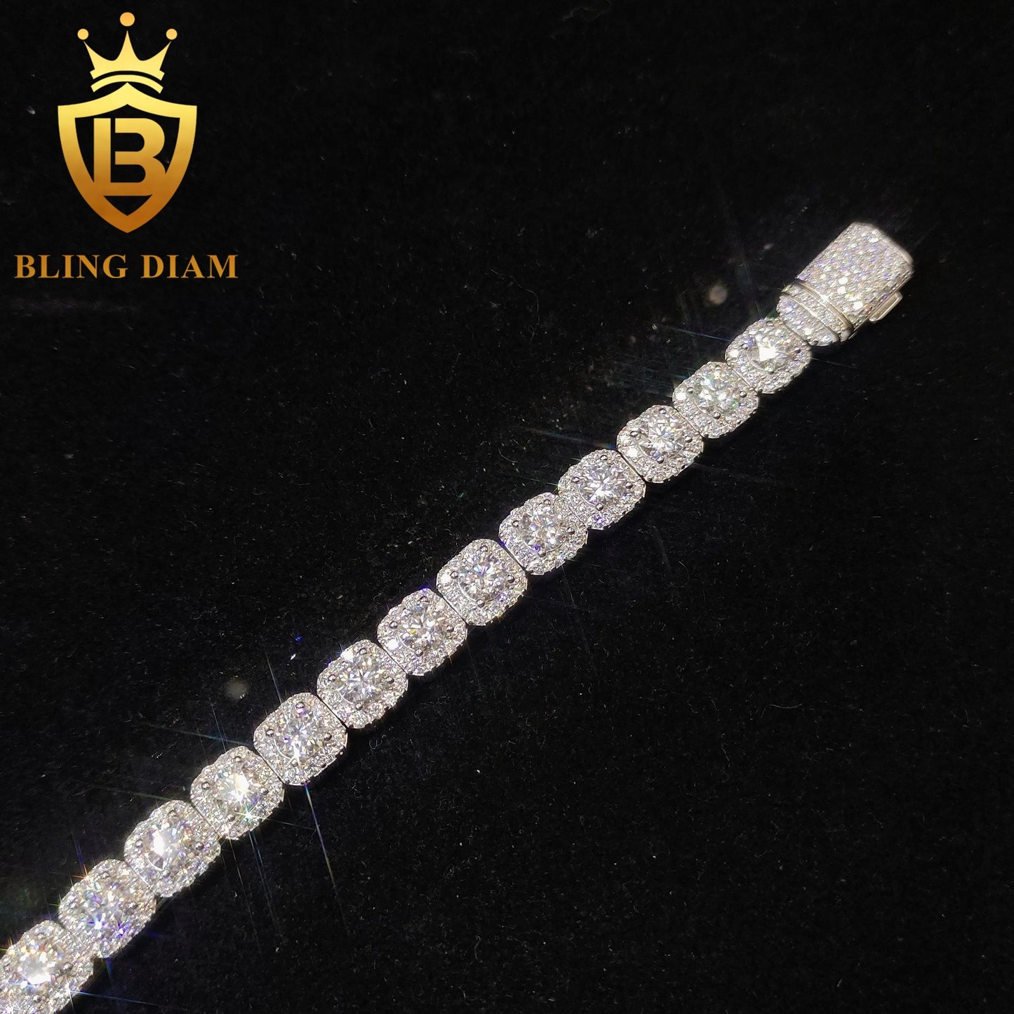 Iced Out Moissanite Cuban Bracelet