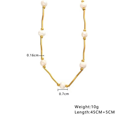 Gold Pearl Necklace