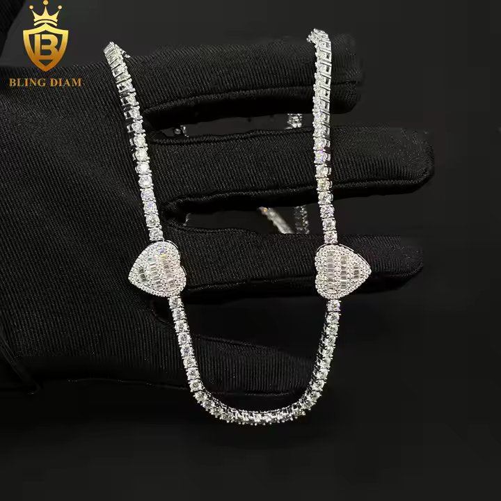 Triple Heart Tennis Necklace